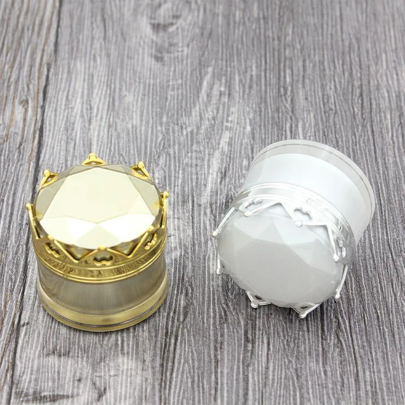 15g 20g cosmetische crème fles pot lege cosmetica container met kroonvorm dop wit goud zilver Iejqm