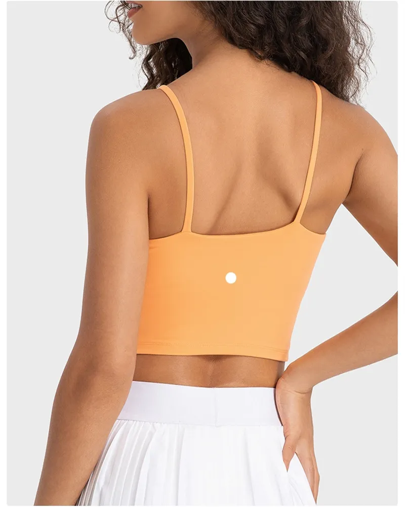 Ll Solid Color Slim Strap Back Sports Underwear Yoga Wear Women's Fitness Bra Yoga Wear 29 Colors