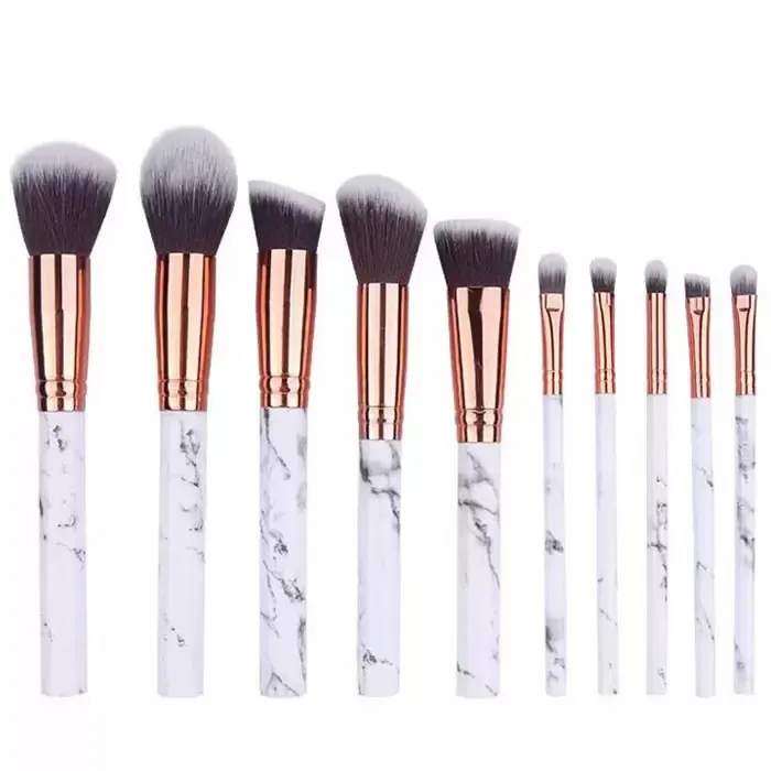 Мраморный макияж щетки 10 ПК Профессиональный макияж Brush Tech Beauty Cosmetics Crass Sets 20sets