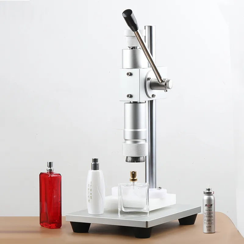 Perfume Bottle Sealing Machine Tabletop Essential Oil Bottle Locking Capper Manual Pneumatic Capping Tools 20MM for Oral Liquid