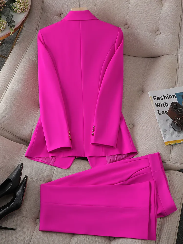 Womens Business Suit Set Pink Formal Blazer And Trouser Set For Ladies From  Kong01, $54.45