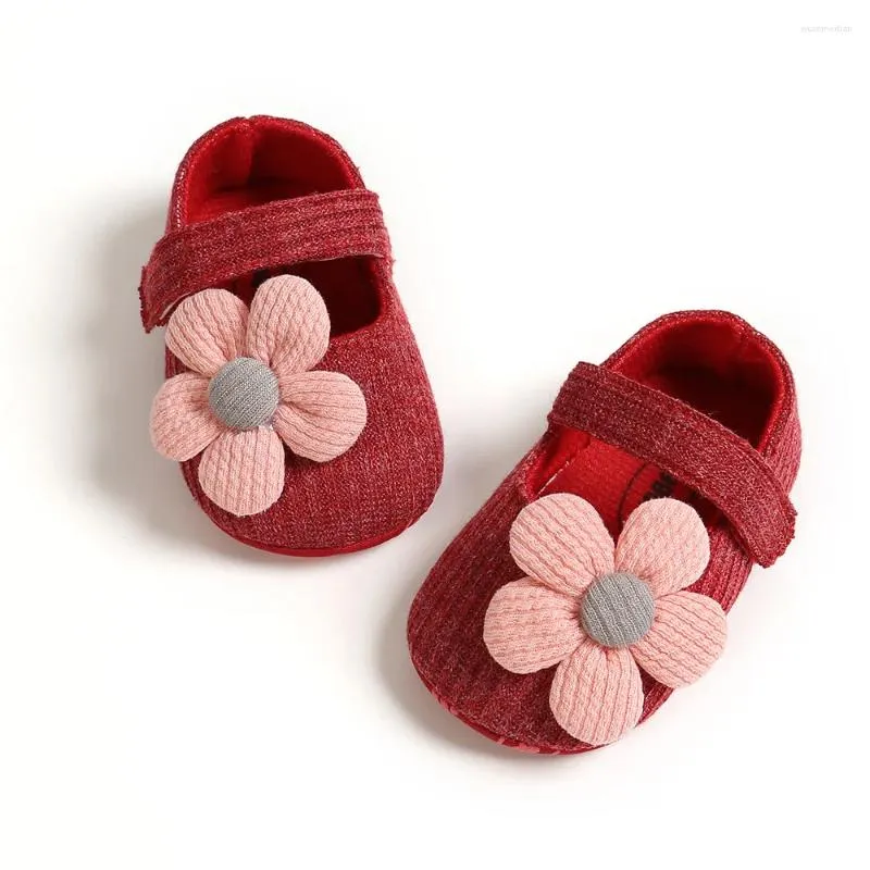 First Walkers Baby Boy Shoes Clothing Kids Infant Born Unisex Soft Sole Crib Flower Fabric Prewalker Booties For Babies