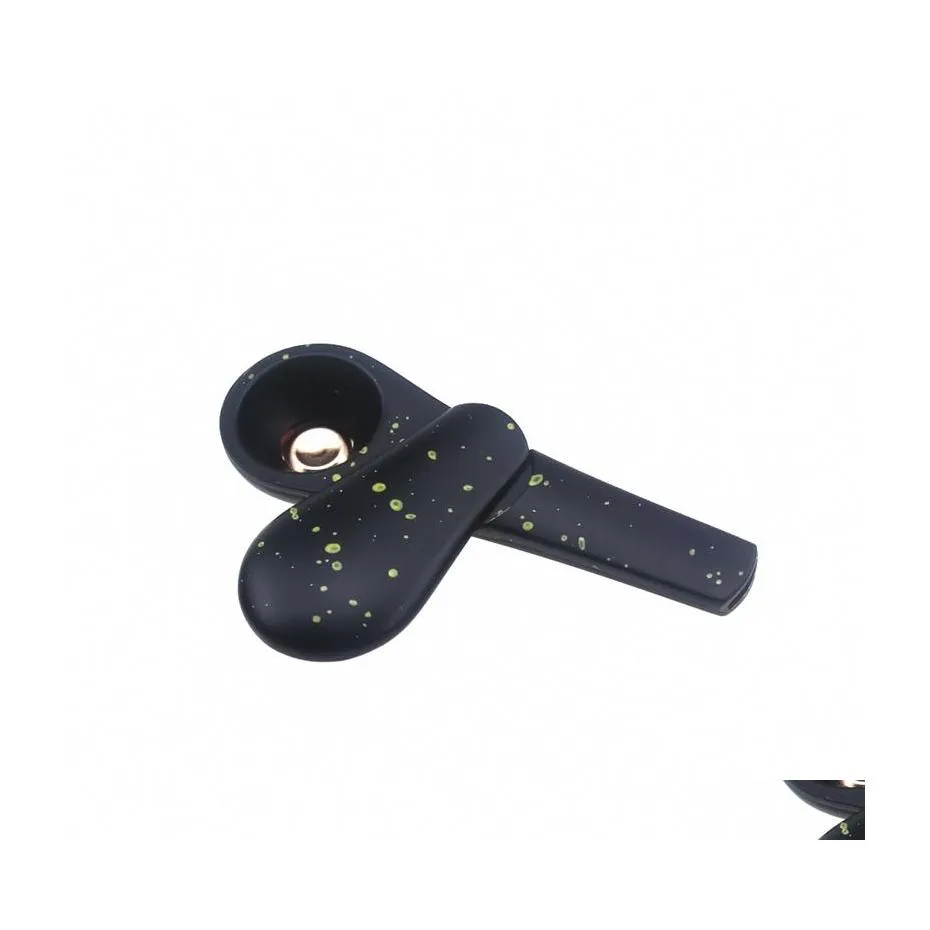 Smoking Pipes Metal Spoon Cigarette Pipe Starry Sky Pattern Detachable Ferromagnetic Creative Birthdays Festivals Trade Fairs Drop D Dh30M