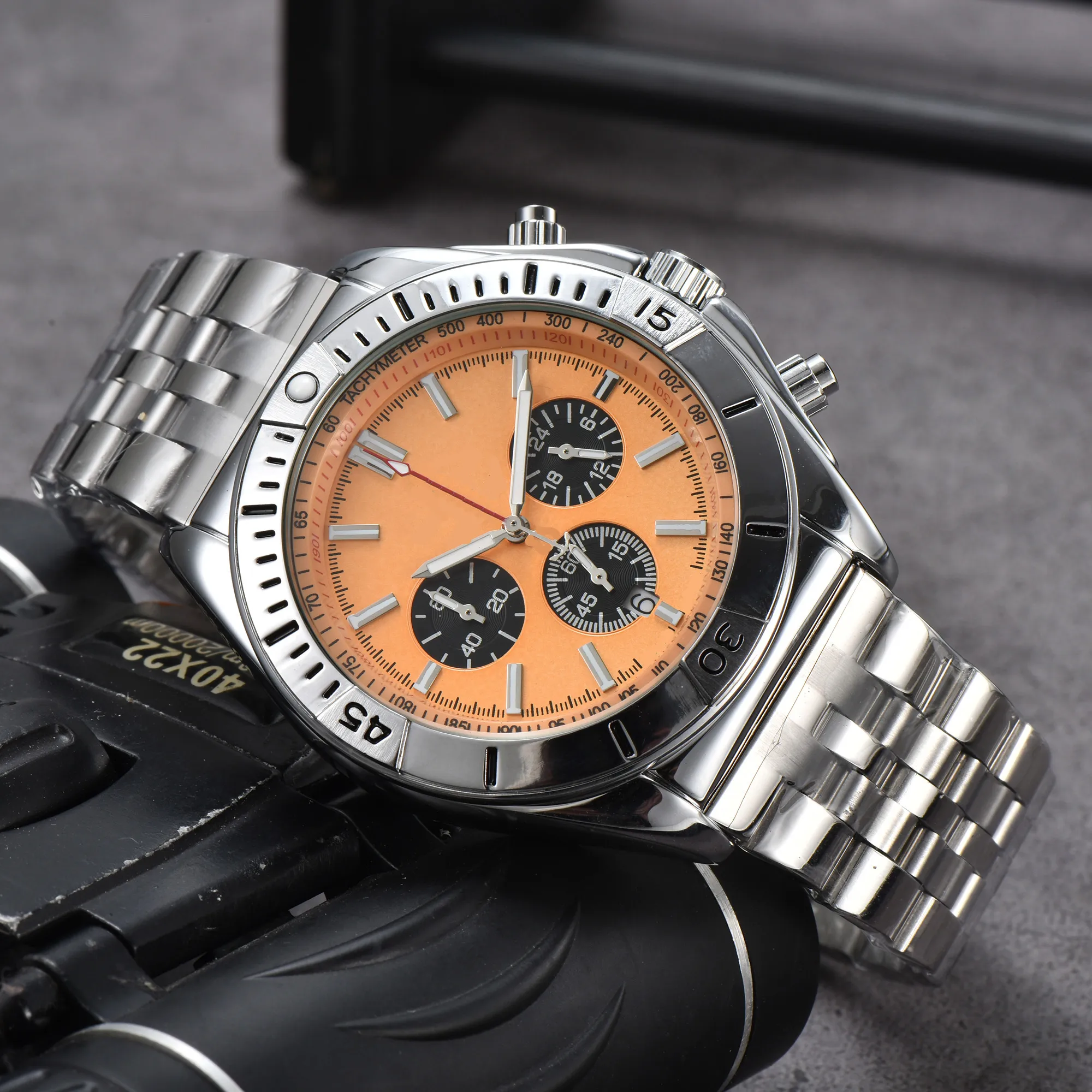 2023 New Brand Original Business Men`s Watch Classic Round Case Steel Leather Strap Quartz Wristwatch Clock Recommended xc1