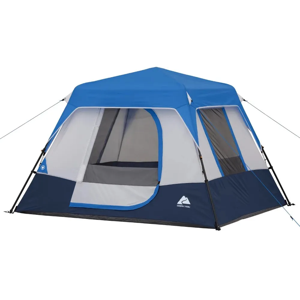 Tende e rifugi Tenda da cabina istantanea da campo per 4 persone con hub illuminato a LED Camping Waterp Roof Top Tarp impermeabile Dome Shelter 231124