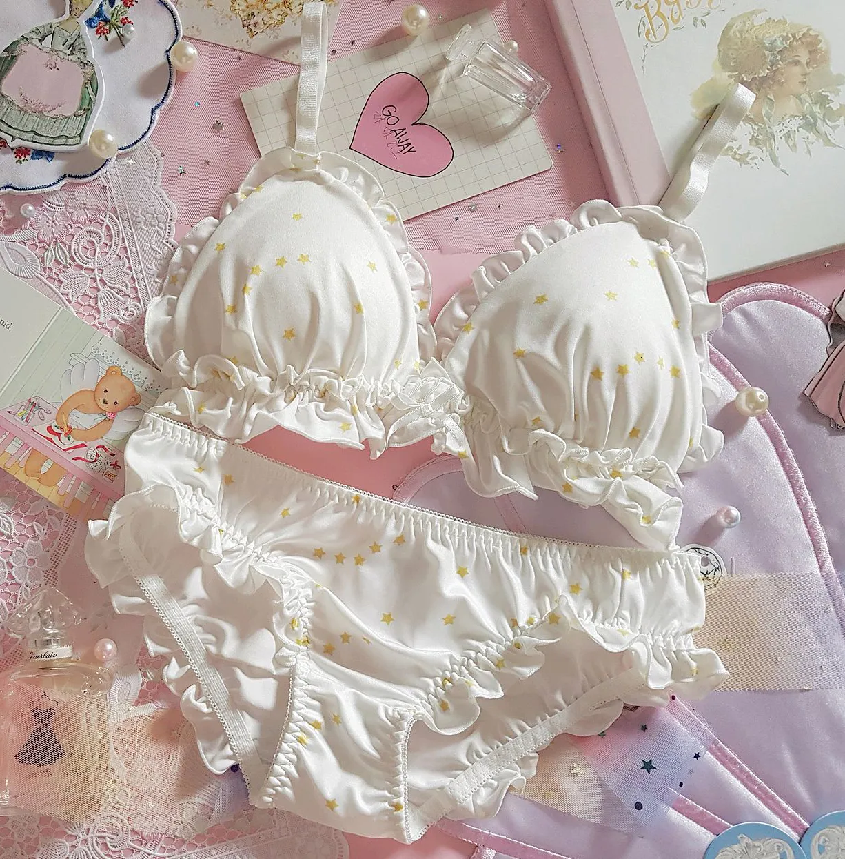 Lolita Girls Lace Bra And Panties Set Back Cute And Comfortable Sleep  Intimates With Sweet Kawaii Lingerie 230427 From Kong00, $15.36