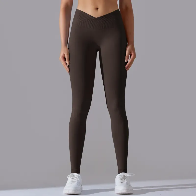 High Performance Seamless Leggings For Women Cross Waist, Push Up