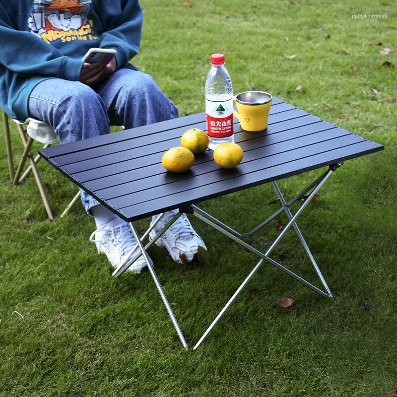 Tavolo pieghevole da esterno portatile per mobili da campeggio BBQ in alluminio ultraleggero da campeggio con rotolo di uova da viaggio