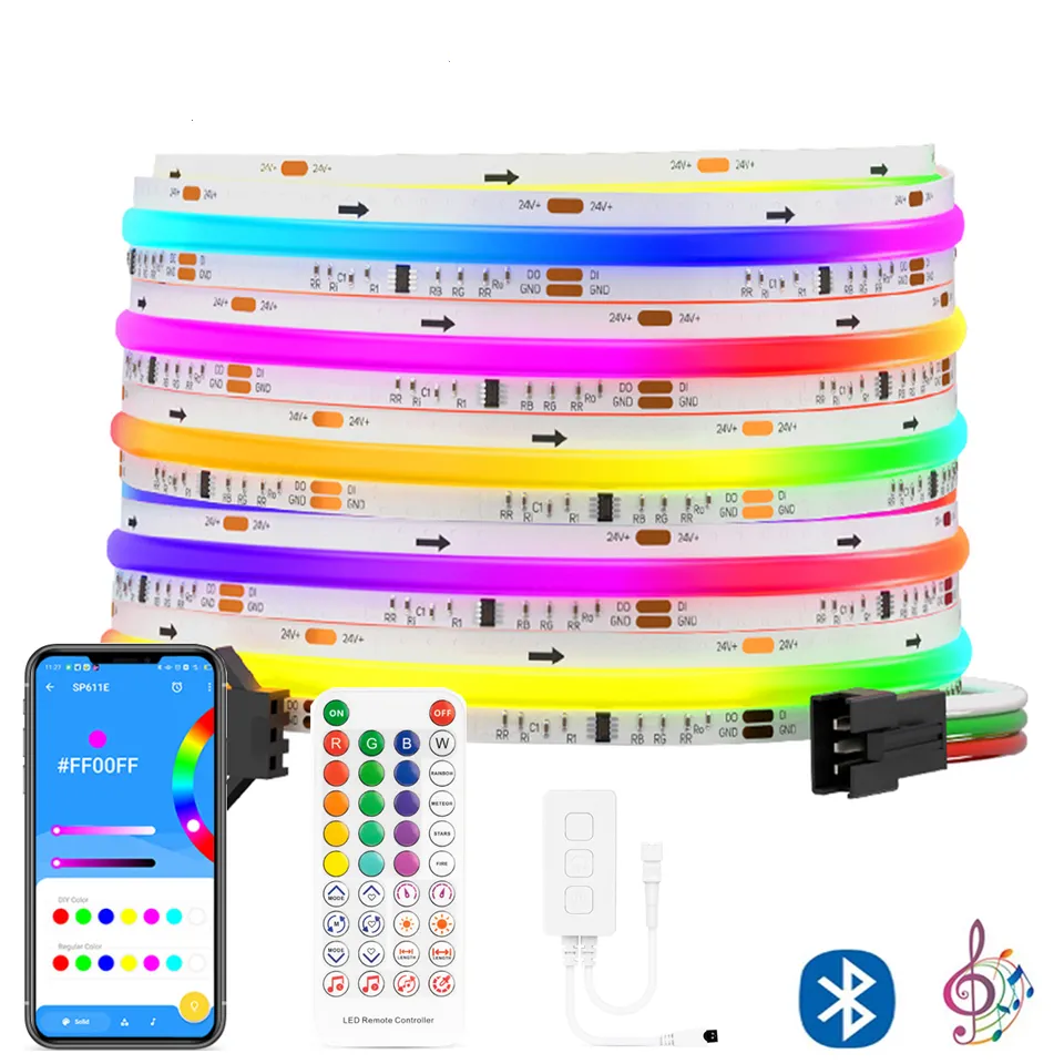 Smart LED Strips, WiFi Bluetooth RGBIC FCOB Light Kit, LED Strip Lights
