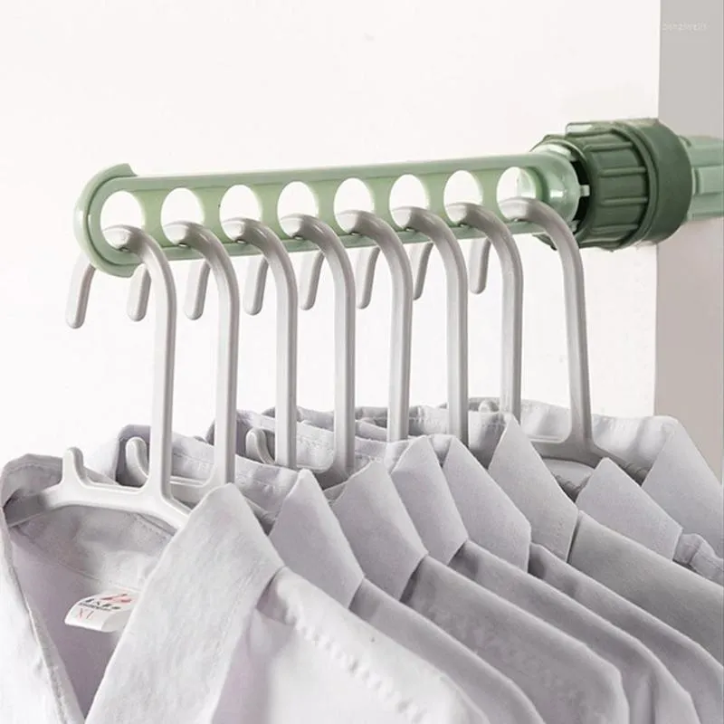 Hooks 8 Holes Clothes Hanger Rack Travel Drying Multifunctional Plastic Storage Non-Slip Support Shelf
