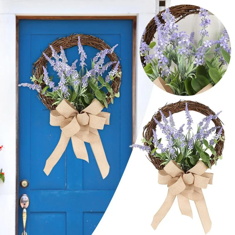 Декоративные цветы венки фиолетовые рождество для входной двери весенняя искусственная консервированная симуляция гирлянды Doordecorative