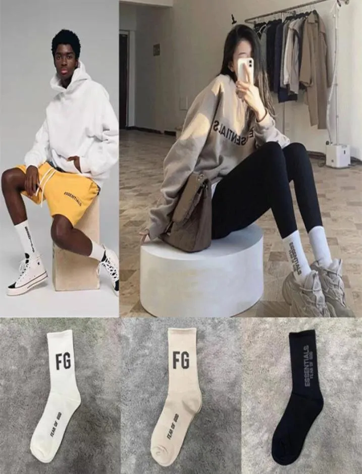 Foog peur de Godd ligne principale FG lettre riche tube long coton chaussettes de sport haute rue hommes et femmes amoureux paquet de 3 pièces19133789310787