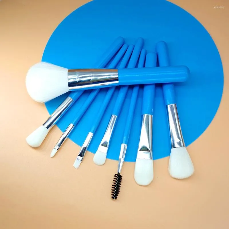 Pennelli per trucco 8 pezzi Set Pennello cosmetico Ombretto Sopracciglio Ciglia Fondotinta in polvere Fard Labbra Kit di strumenti per trucco di bellezza