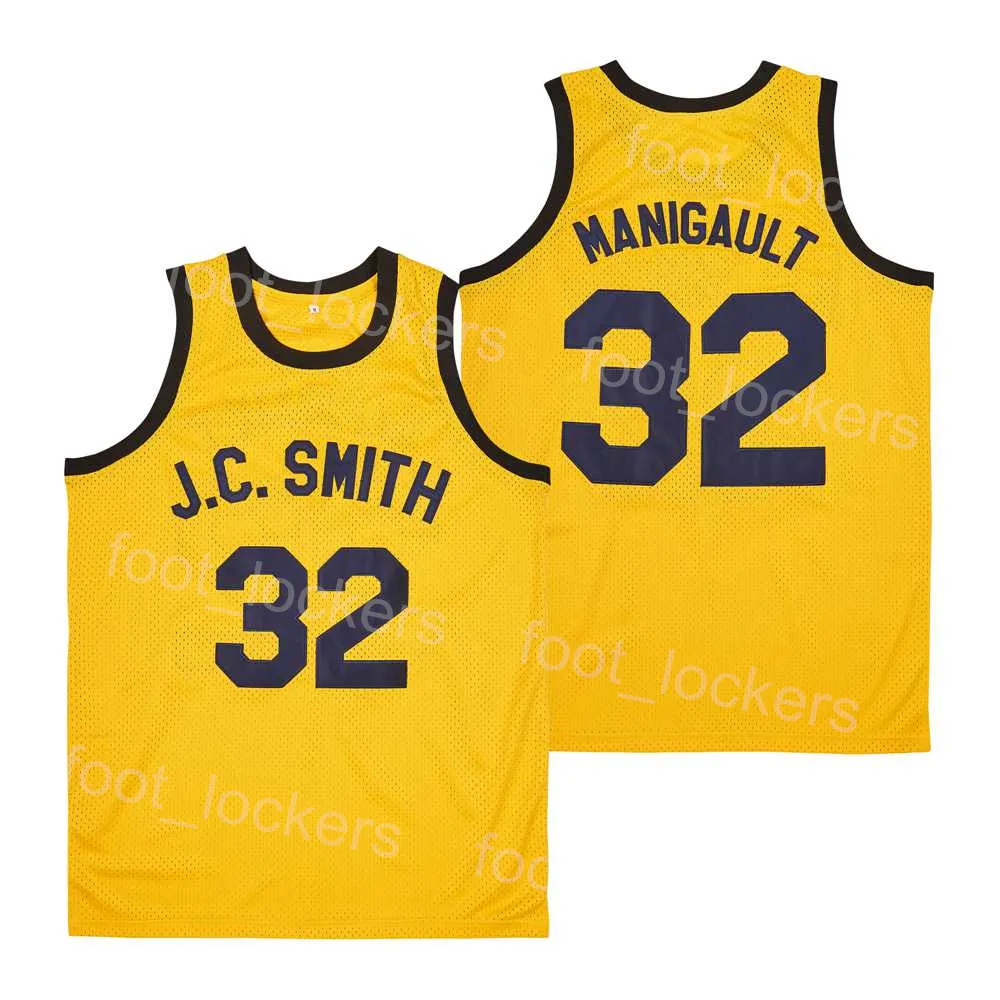 Film 32 Manigault Jersey Rebound J.C. Smith Basketball The Goat Earl Film HipHop pour les fans de sport respirant couleur de l'équipe jaune pur coton chemise d'été universitaire