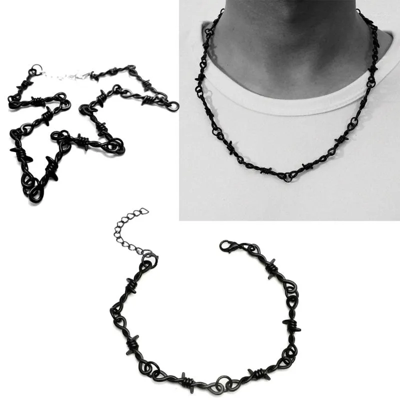 2 Pcs Punk Necklace Iron Fire Pendant Goth Jewellery Gothic Gifts for Women  and