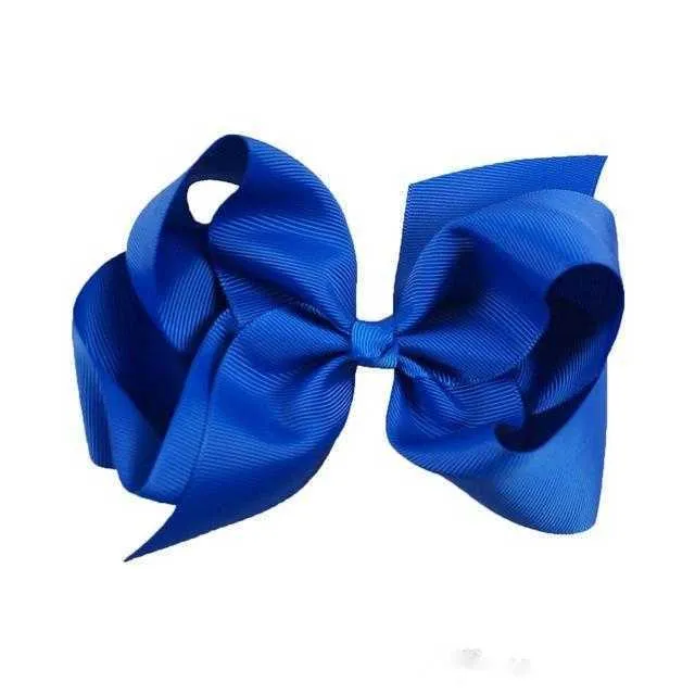 $1 LINKS 6 Inch Big Grosgrain Ribbon Solid Hair Bows With Clips Girls Kids Hair Clips Headwear Boutique Hair Accessories