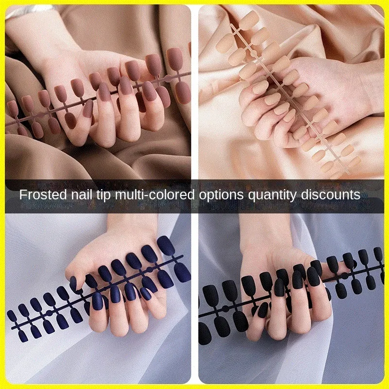 FALSE NAILS 24PCSSET Remsor bärbara Manicure Tools Ballerina Tryck på Nail Piece Matte Scrub Patch Coffin Fake Artificial Färdig 230425