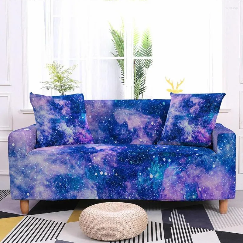 Stol täcker 3D Galaxy Soffa för heminredning marmortryck slipcovers 1/2/3/4 sittplatser polyester stretch soffa fåtölj