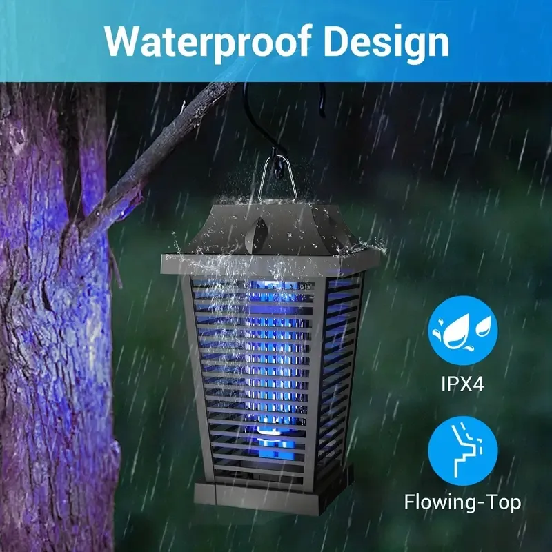 1 Set, Electric Insect Killer, UV Mosquito Lamp, Eliminate Mosquito Moths, 20 W 4500 V Powerful Waterproof Electronic Mosquito Killer, Fly Traps