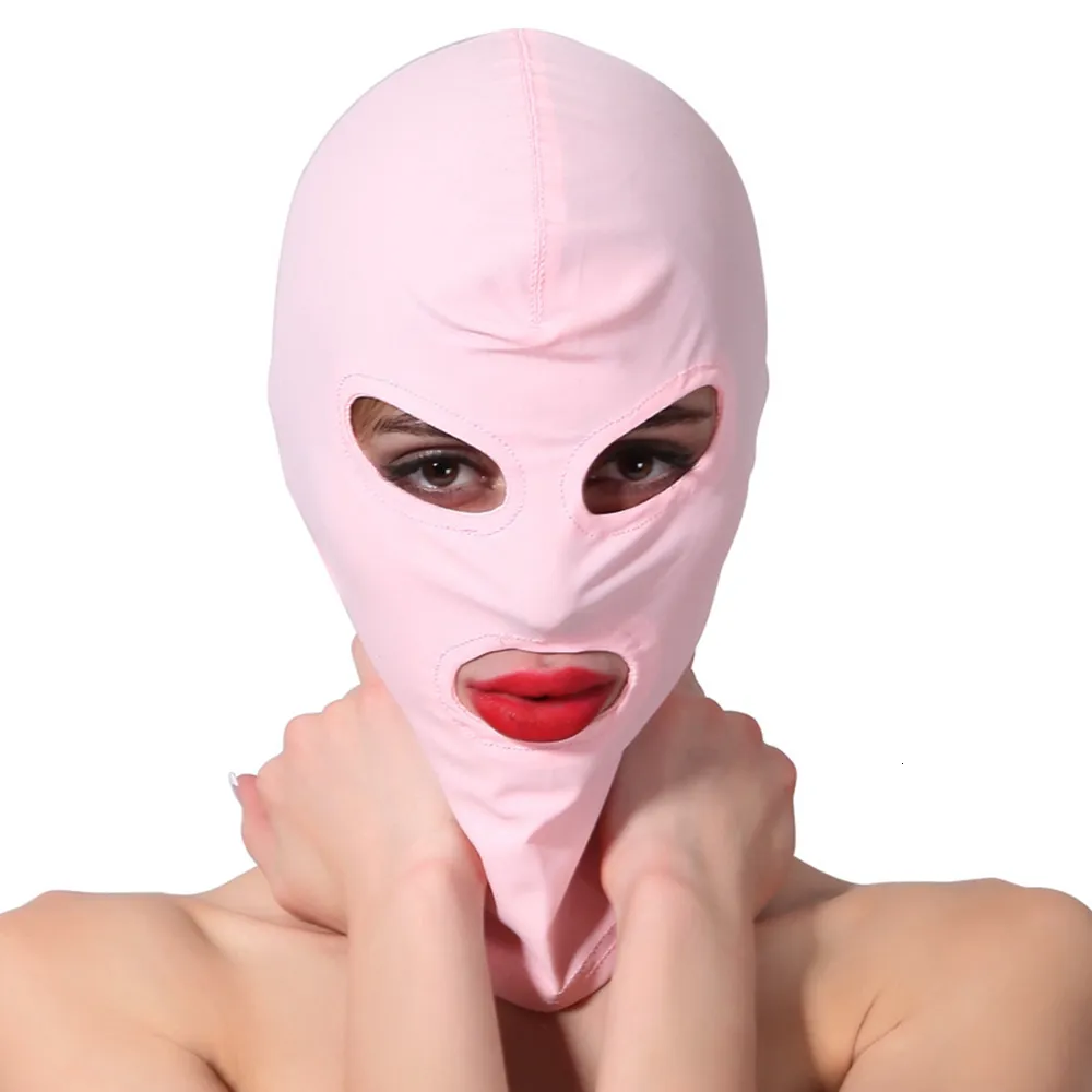 Cockrings erotiska produkter fetisch män bdsm huva elastisk slav bondage mask öppen mun ögon femdom sexiga spel gay porr leksaker varor för vuxna 230426