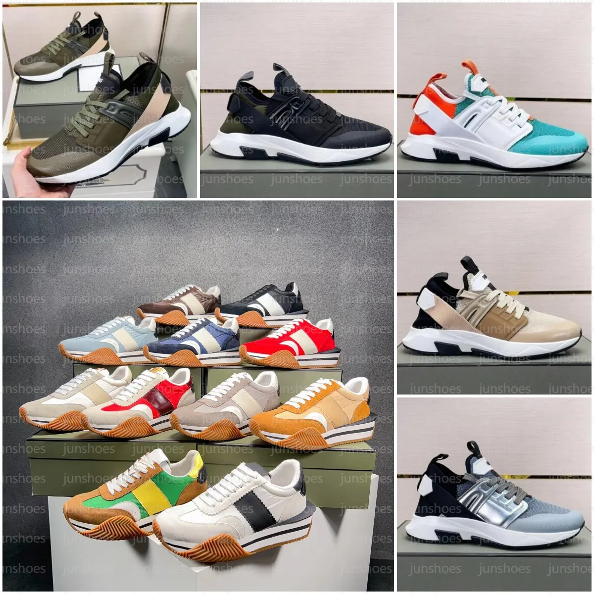 Luxuriöse James-Turnschuhe, Designer Tomford Retro-Neopren-Wildleder-Jago-Turnschuhe, Mode für Männer und Frauen, lässige Sportschuhe, Größe 35–45