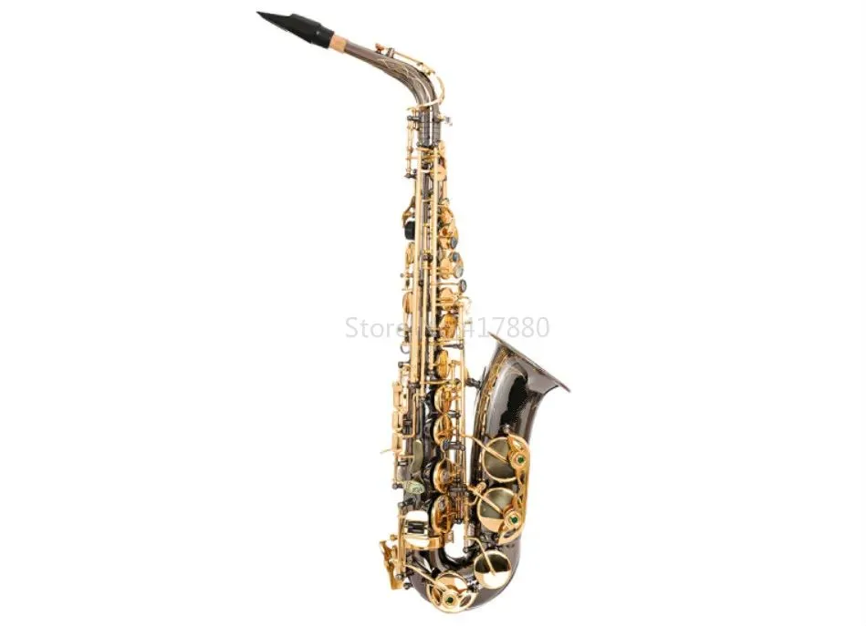 SADSN SAS-680 Eb Tune Alto Saxophone Laiton Noir Nickel Or Ormeau Bouton Alto Sax Instrument de Musique avec Embouchure Étui