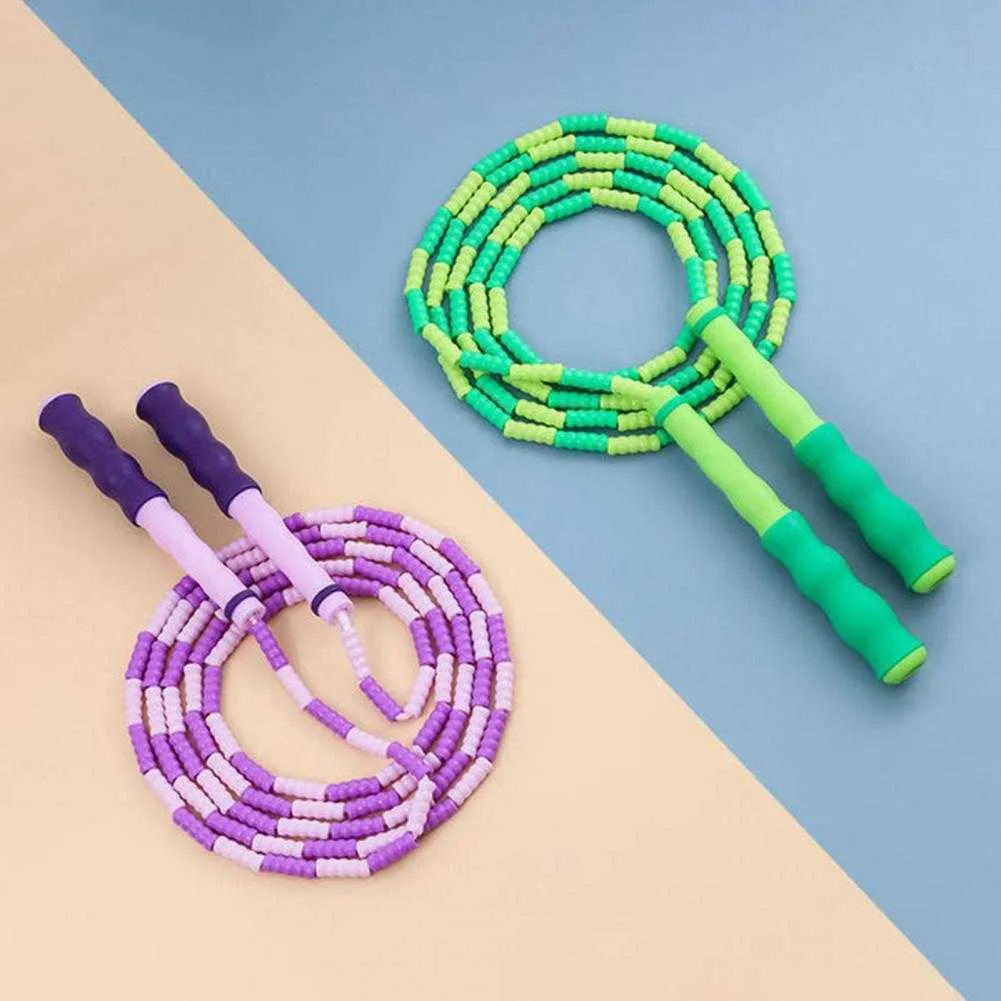 Jump Ropes Pärled Hoppande rep Temperaturmotstånd PVC Träning Anti-Knot-bucklor Hoppande rephoppar Hoppande rep för hem P230425