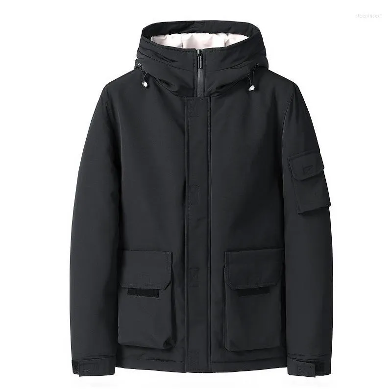 Herenjacks Herenjack Winter Katoen met katoenen gekotte Japanse mode Multi-zakken Warme Hooded Coat Autumn Casual Street Wear 2023