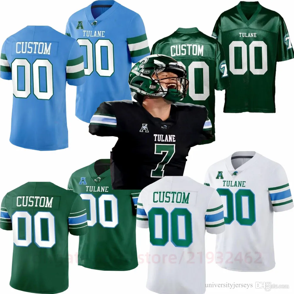 NCAA College football 練習用ユニフォーム Tulane Green Wave Football Jersey NCAA College Polyester Sport