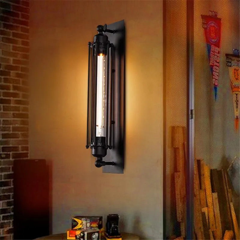Éclairages Applique Couverture Industrielle Rétro LED Applique Abat-Jour Flûte Forme Fer Applique Murale pour Chambre Hôtel Escalier Lampe Couloir