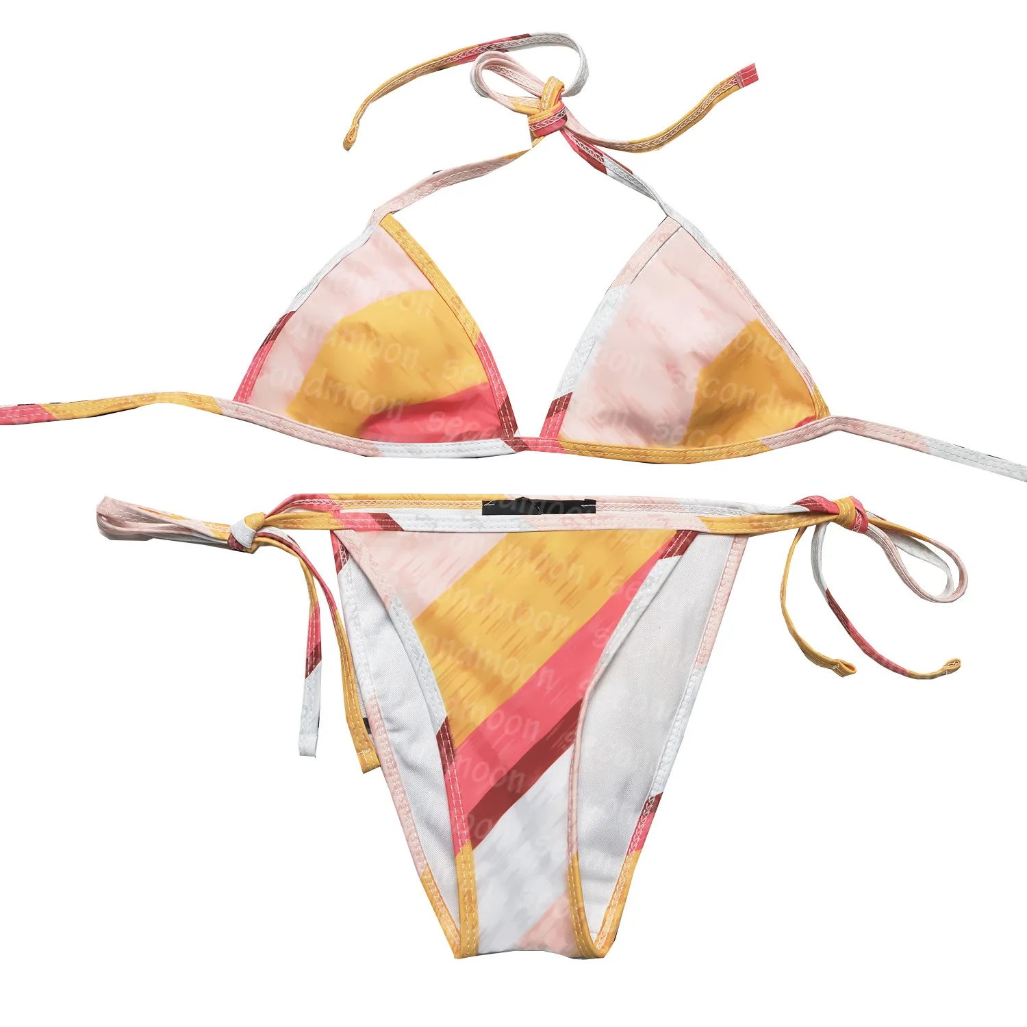 Kvinnor delade badkläder bokstäver tryckt bikinis set designer sexig baddräkt sommar snabb torr baddräkt