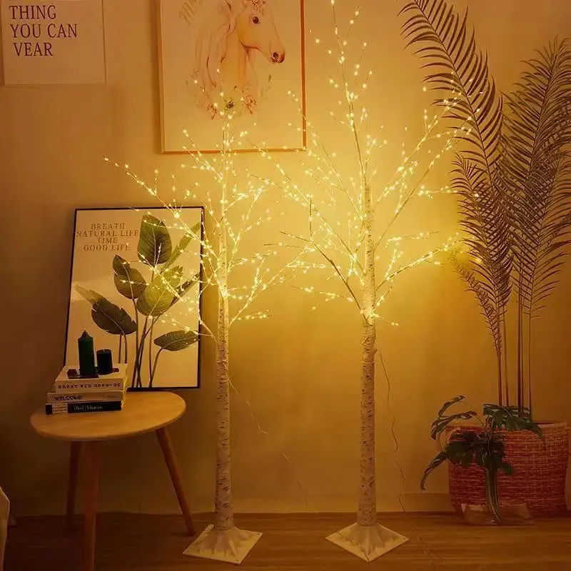 Noel Süslemeleri Diy Ağacı Birch Parlayan Şube Işık Gecesi LED Ev Yatak Odası Düğün Partisi Dekorasyonu Ev Teslim Hediye 231124
