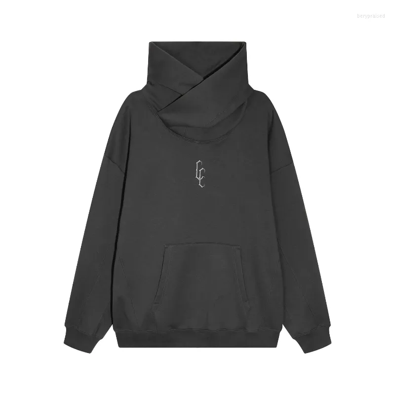 Heren Hoodies 23SS High Collar Design Borduurwerk Begooid Men Vrouwen EU -maat Sweatshirt Street Herfst Winter Harajuku