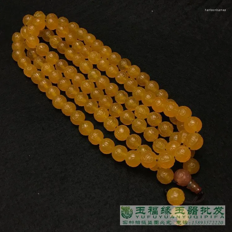 Ketten Natürliche Alte Achat Armband Drachen Blume Jade Armbänder Armreifen Echt 10mm 108 Perlen Jadeit Schmuck Weihnachten