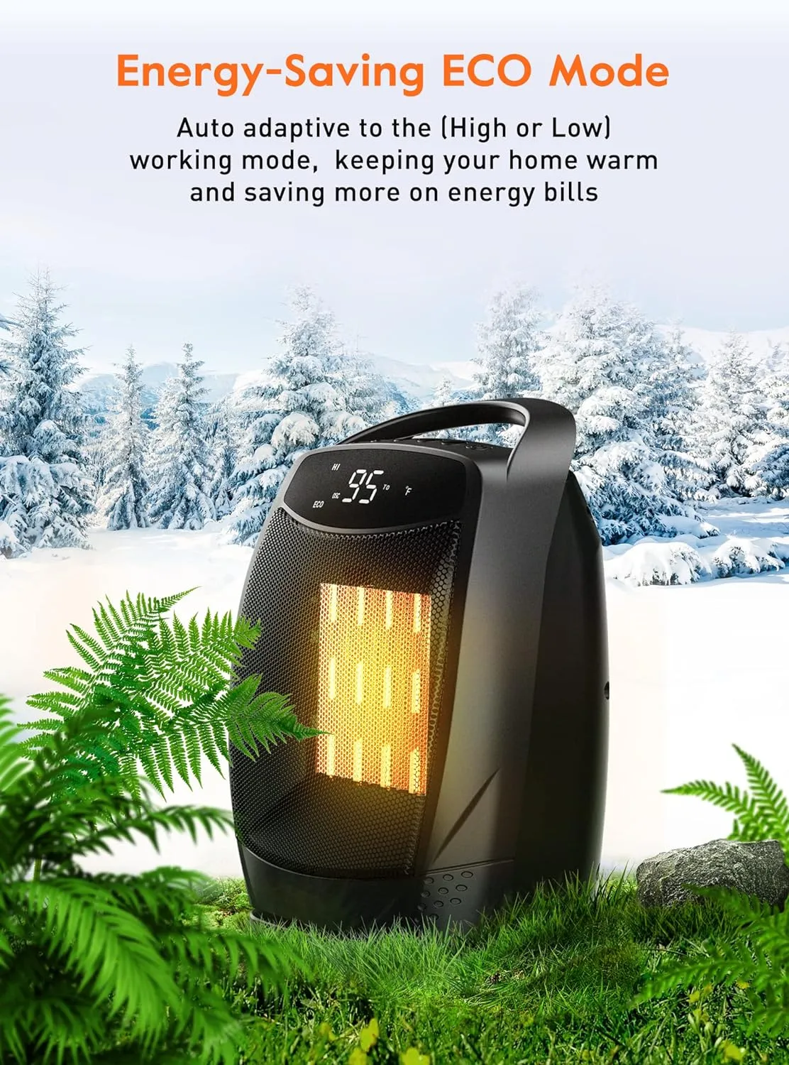 Calentador eléctrico portátil de 1500 W/750 W, seguro y silencioso, mini  calentador de cerámica con termostato, calienta 200 pies cuadrados para