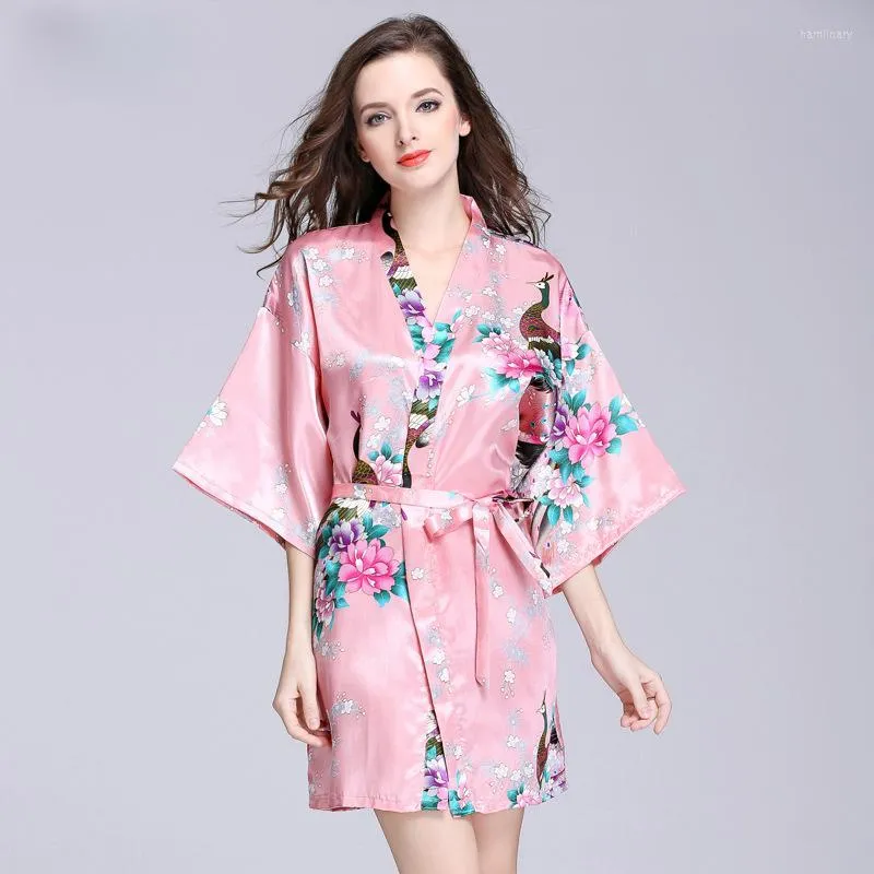 Abbigliamento etnico Donna Stile giapponese Yukata Kimono Accappatoi Stampa floreale Pigiama Camicia da notte Sposa Abito sexy Abito Haori Ao Dai