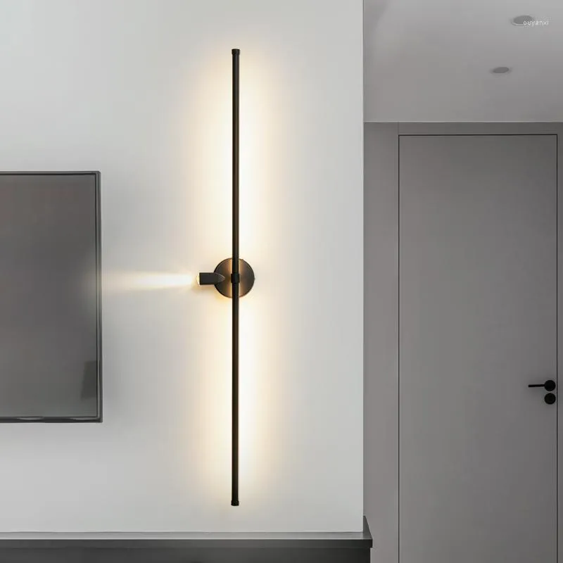 Lampy ścienne minimalistyczne długie sypialnia lampa nocna salon kratka kratka