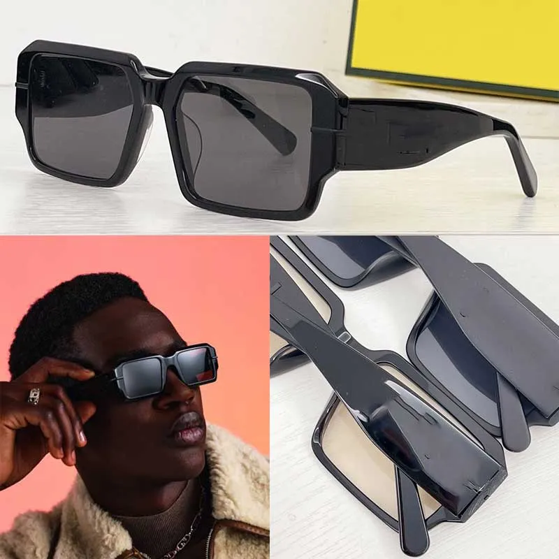 Modedesigner-Herrensonnenbrille 40073U mit quadratischem Rahmen und klassischer Signatur auf den Bügeln, lässige Business-Sonnenbrille für Bühnenshows für Herren
