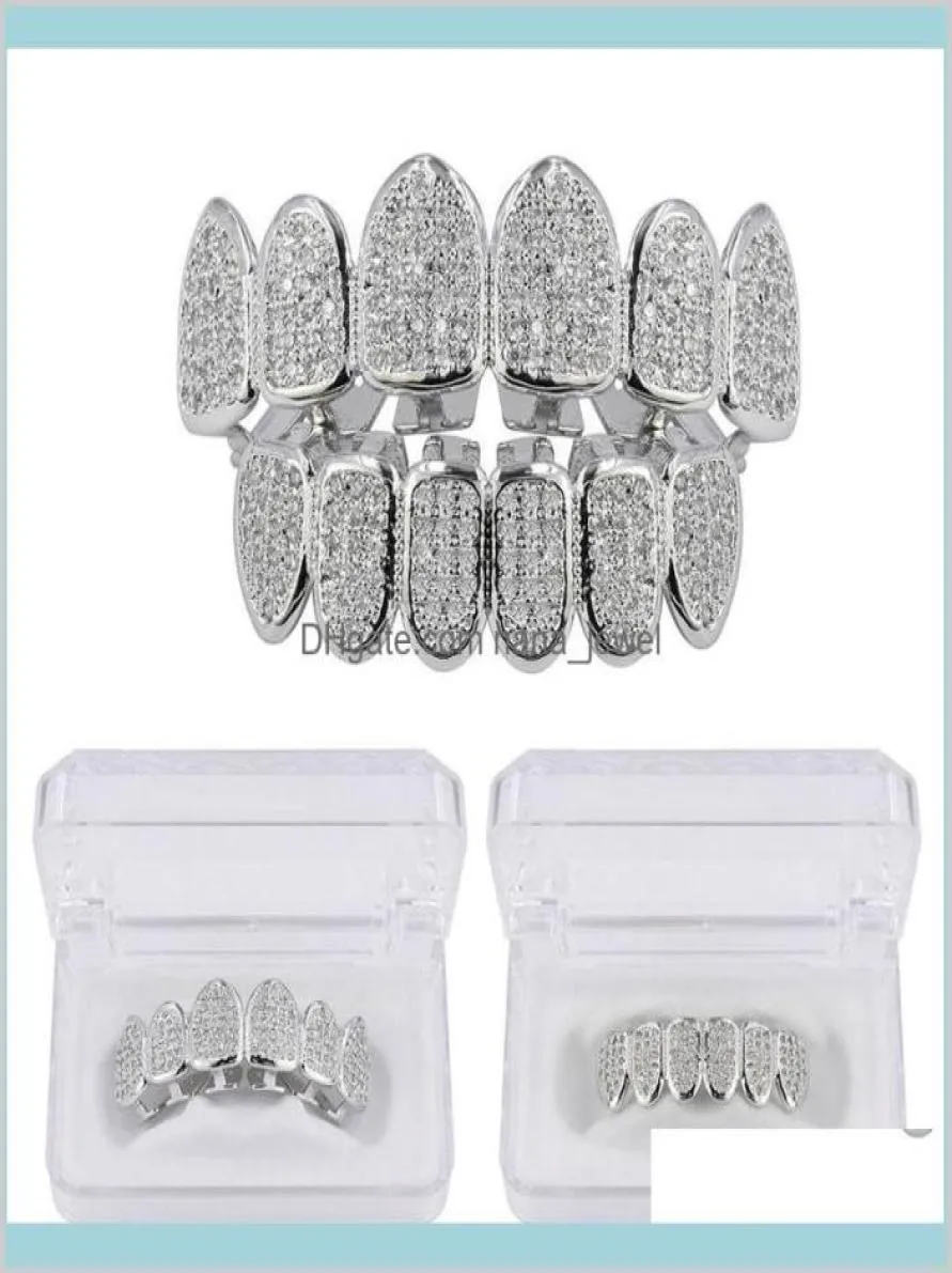 Grillz corps dentaire Hip Hop bijoux hommes diamant dents personnalité charmes or glacé grilles rappeur hommes accessoires de mode goutte 9194831