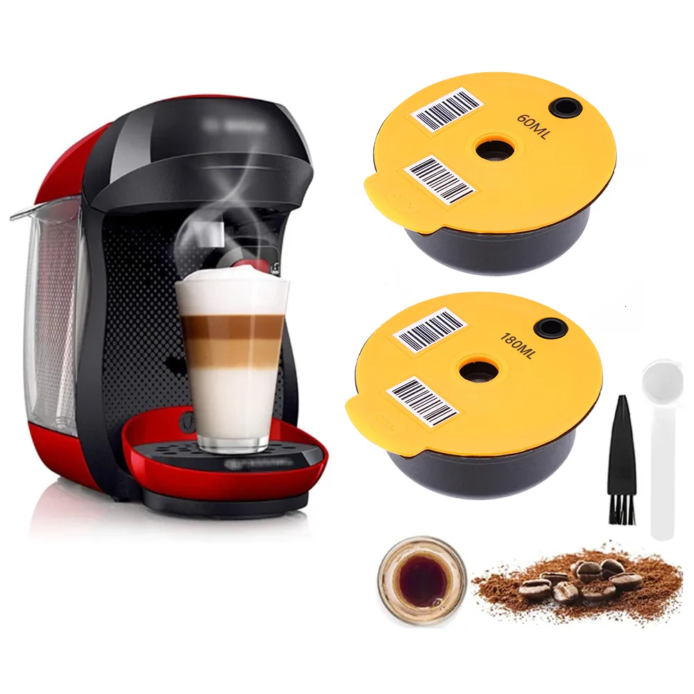 Kaffefilter återanvändbar kapsel pod silikon täcker kompatibelt med Bosch glad solig vivy 60 180 ml