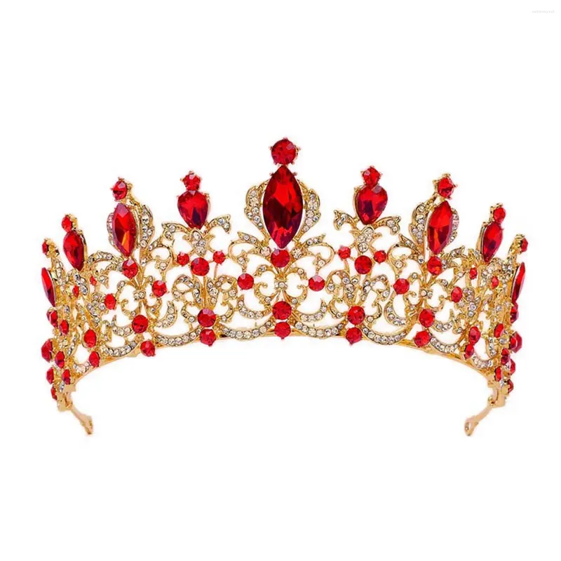 Grampos de cabelo estilo barroco europeu coroa nupcial strass brilhantes tiara feminina para presente festivo de aniversário de natal