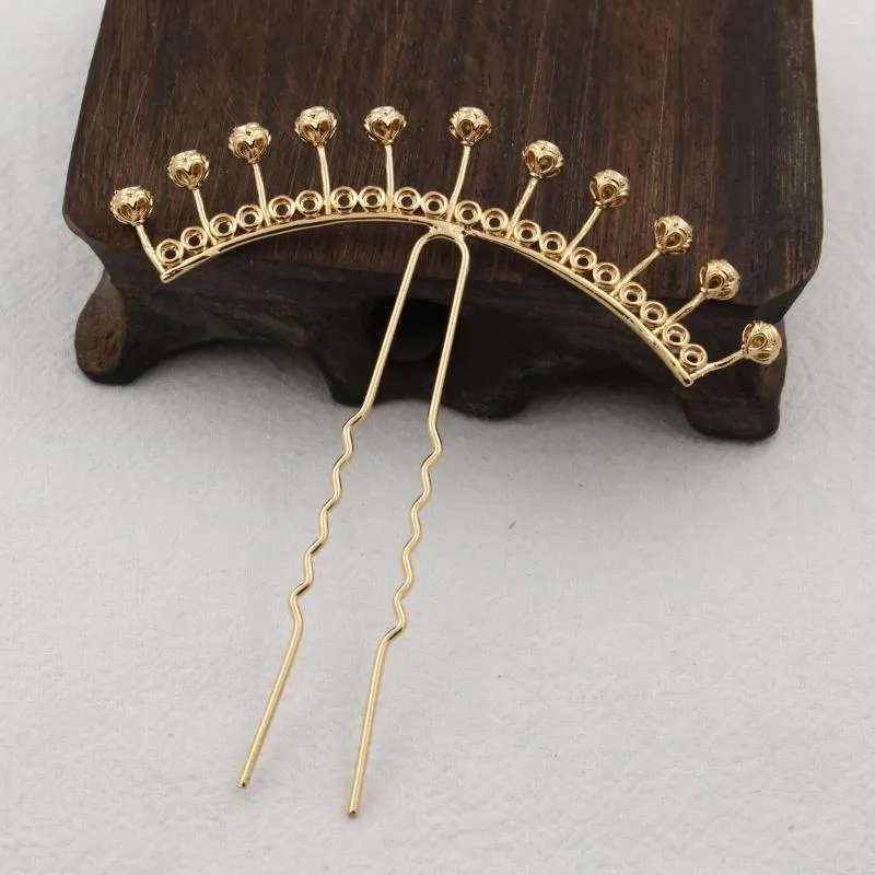 Chains Ancient Style Color Preserving Gold Ball Bud Hairpin Hanfu Step Shaving Hair Accessories