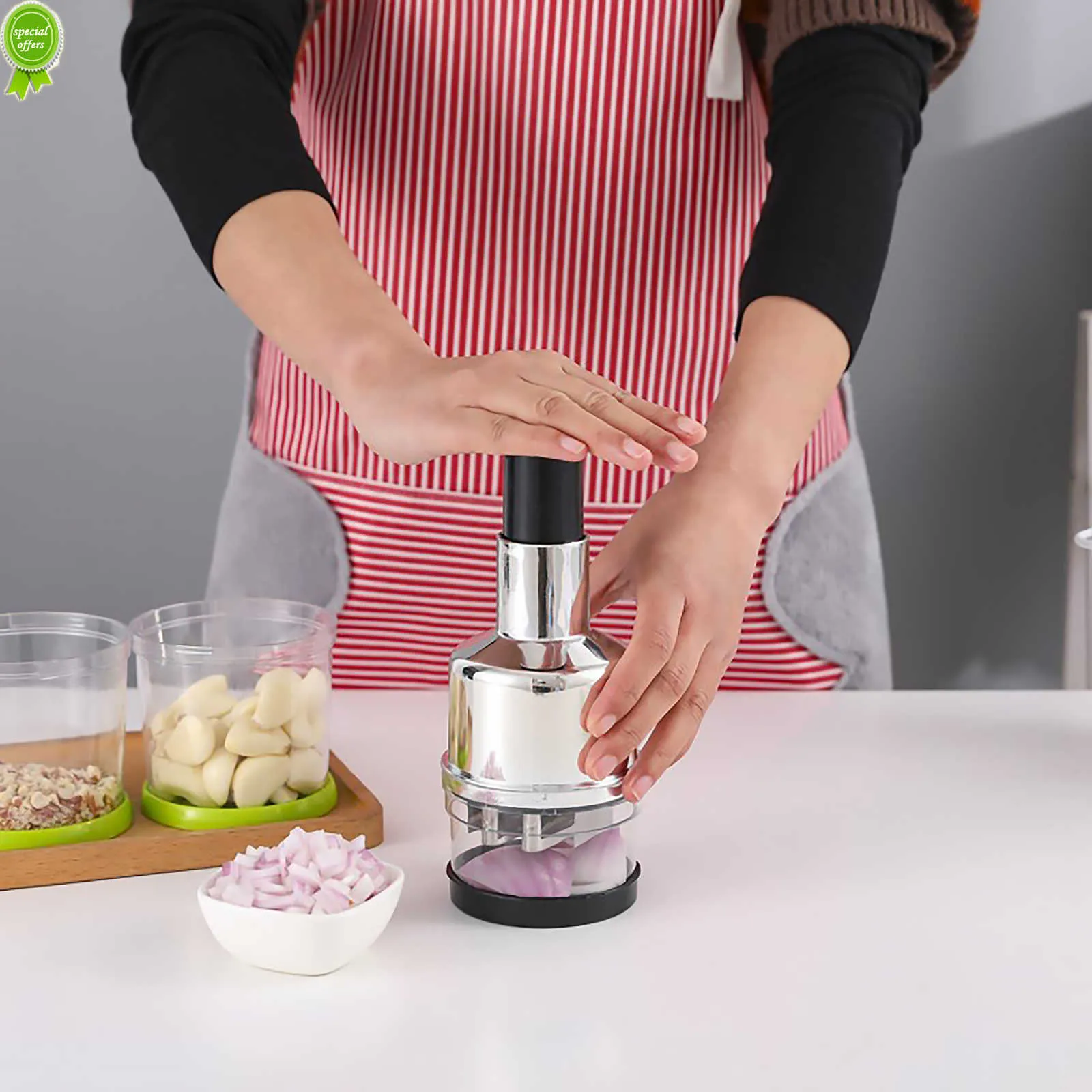 Hand-Pressing Vegetable Cutter Manual Onion Chopper Garlic Crusher Mash Garlic Device Dicer Mixer Kitchen Tools
