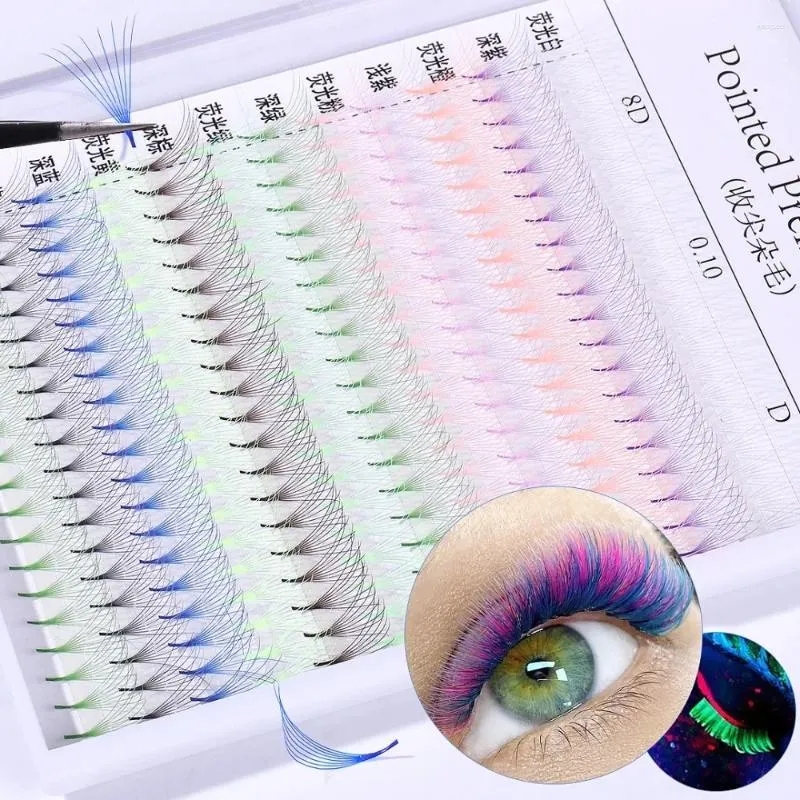 Valse wimpers 12 gekleurde individuele nertswimpers Scherpe wimperverlenging Modelnummer Cosplay Make-upproducten met