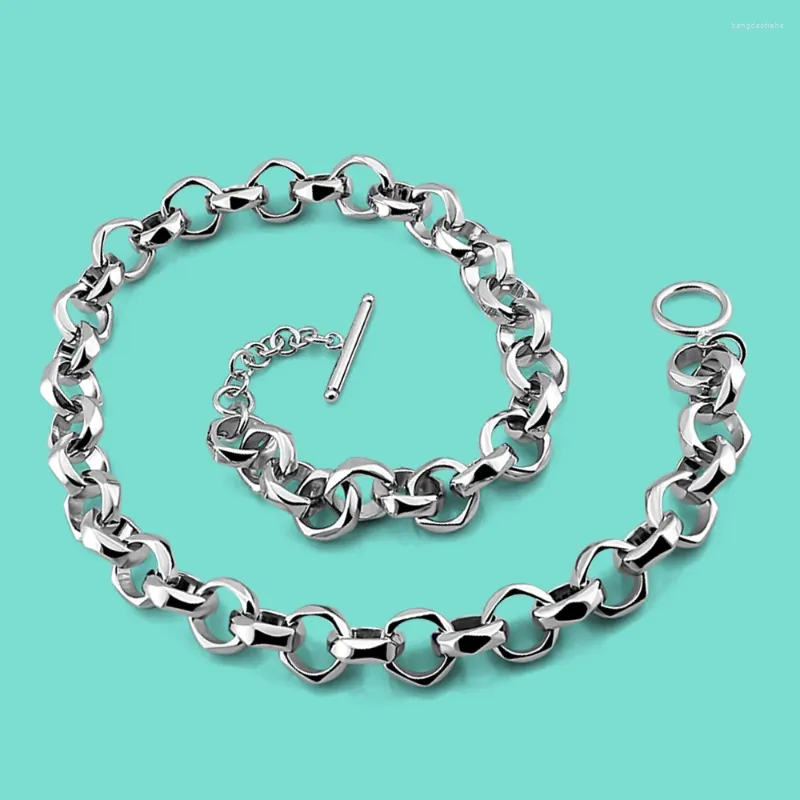 Correntes masculinas 925 Sterling SSilver Colar Moda Dharm Jóias Hiphop Bijoux 13.5mm71cm Prata Sólida Argent