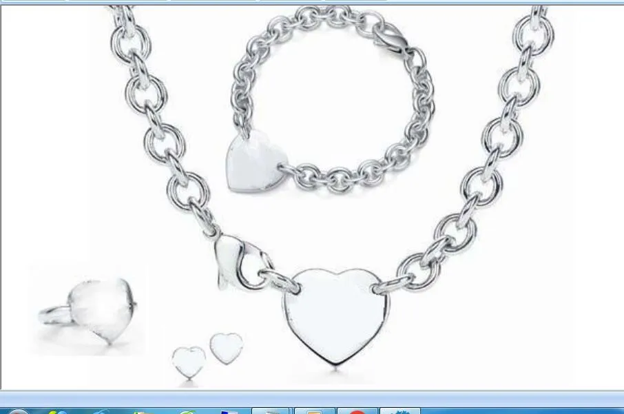 2023 belle mignonne Pendentif Colliers épaisse chaîne en acier inoxydable coeur unique Designer de luxe Femmes collier bracelet bague boucles d'oreilles costume avec sac à poussière et boîte