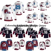 hockey jersey 29 Nathan MacKinnon 8 Cale Makar 19 Joe Sakic 92 Gabriel Landeskog 96 Mikko Rantan