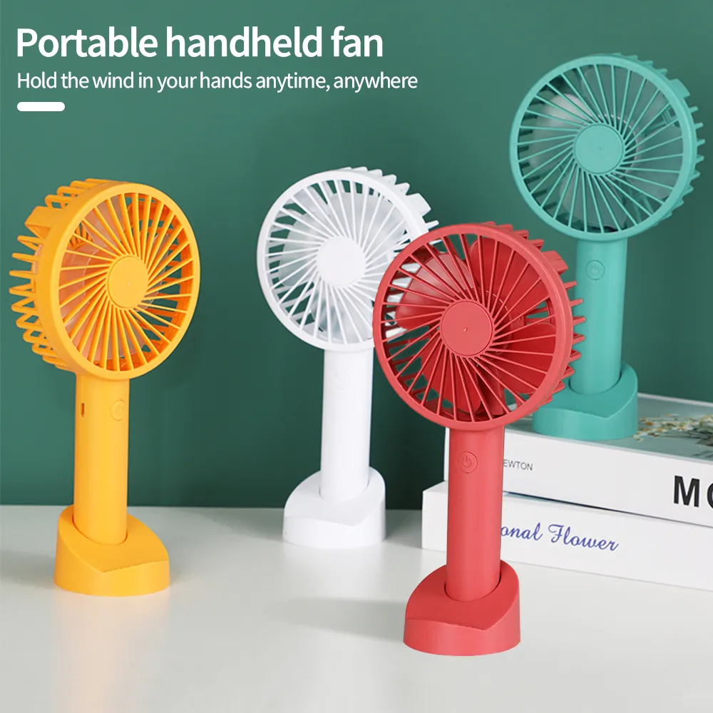 Mini Fan Portable för fläkthandhållen USB -uppladdningsbar fläktsapparater Desktop Air Cooler Outdoor Travel Hand Fan Solid Color Fan