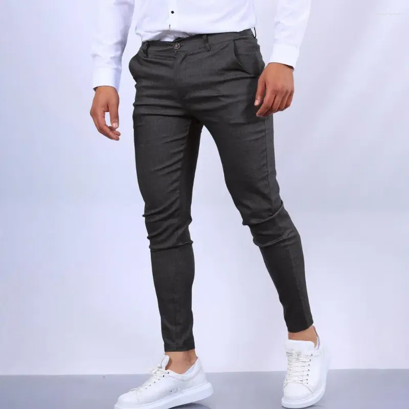 Lars Amadeus Men's Dress Stripe Pants Slim Fit Flat Front Business Suit  Trousers Pencil Pants Black 34 : Target