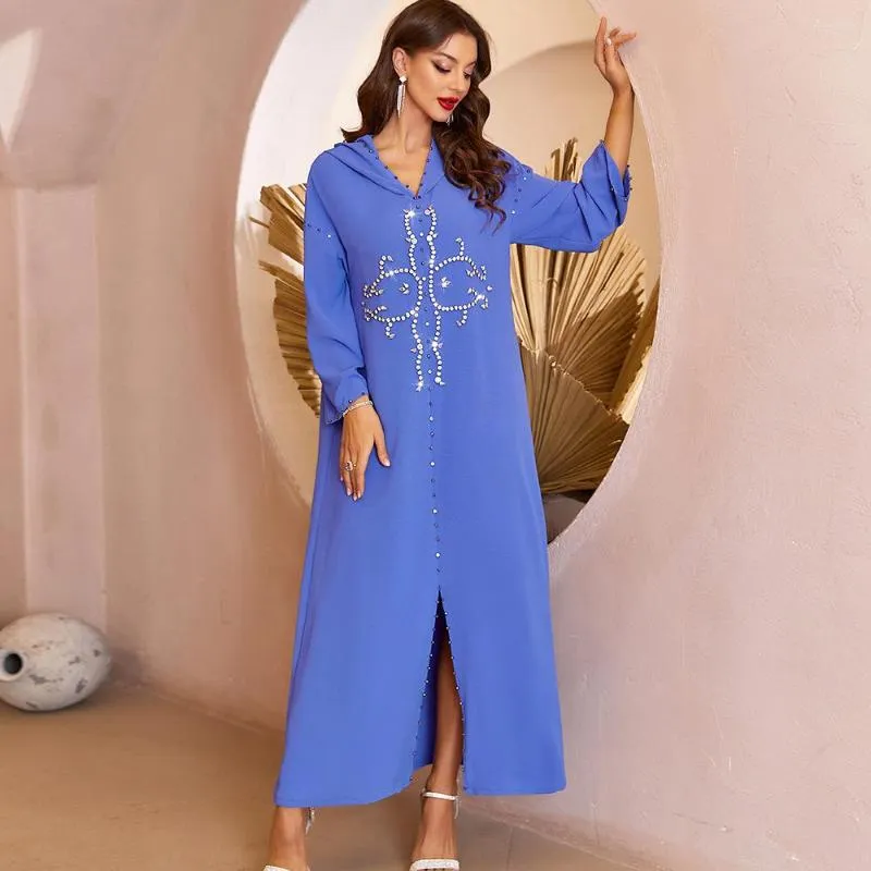 Ubranie etniczne Ramadan Eid Abaya Dubai Turcja Hooded Robe Longoe Djellaba Femme muzułmańska sukienka Abayas Arabskie sukienki dla kobiet islam